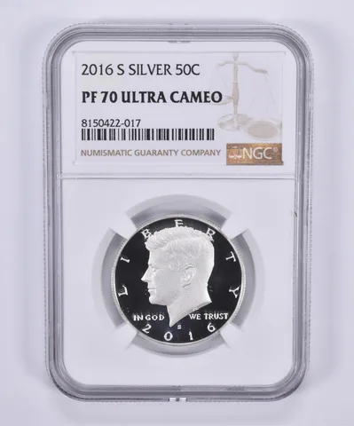 2016-S Kennedy Half Dollar Silver PF70 UCAM NGC Brown Label