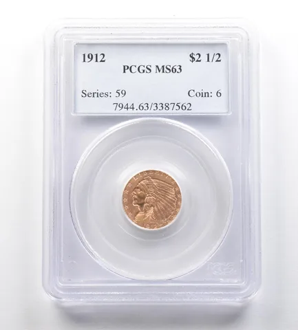 1912 $2.50 Indian Head Gold Quarter Eagle MS63 PCGS *1021
