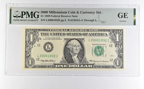 2000 Millennium Coin Currency $1 1999 FRN San Fran CA Low Serial 1932 PMG *4612