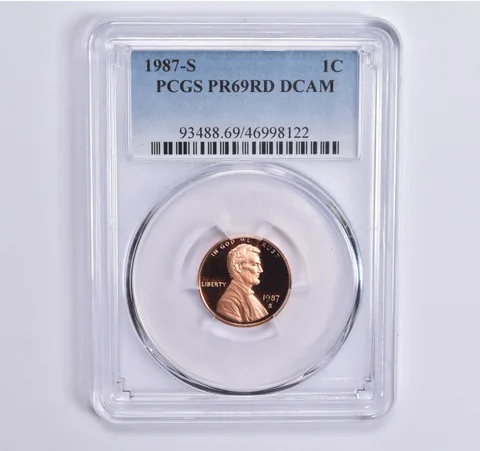 1987-S Lincoln Memorial Cent PR69 RD PCGS Blue Lbl
