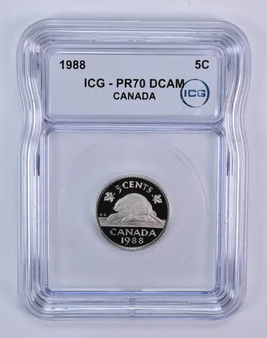 1988 Canada 5 Cents Beaver PR70 DCAM ICG