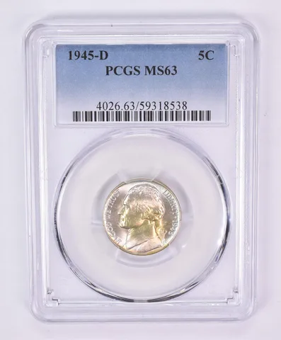 1945-D Jefferson Nickel MS63 PCGS Beautiful Tone *1140