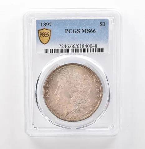 1897 Morgan Silver Dollar MS66 PCGS Beautiful Tone *7609