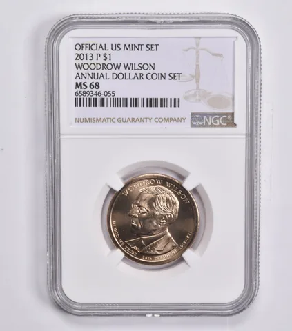 2013-P Presidential $1 Woodrow Wilson Annual Set MS68 NGC US Mint