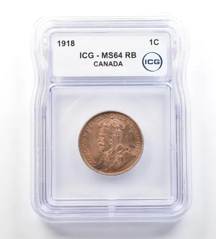 1918 Canada 1 Cent MS64 RB ICG *7674
