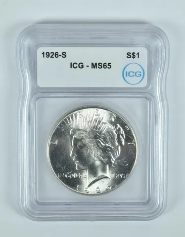 1926-S Peace Silver Dollar MS65 ICG