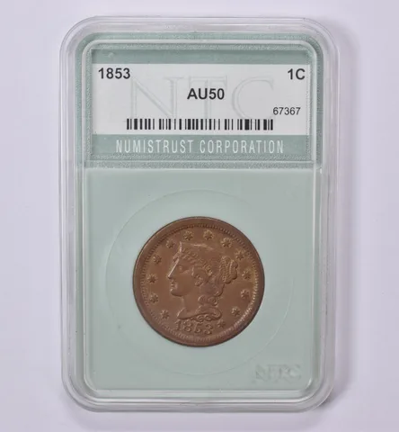 1853 Braided Hair Large Cent *0536