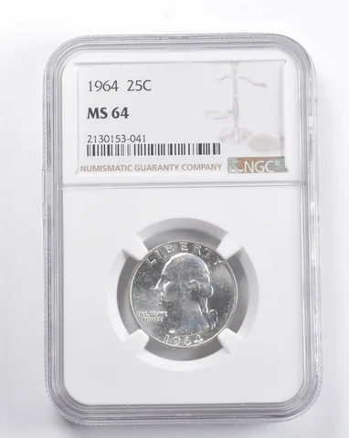 MS64 1964 Washington Quarter NGC INSANE COLOR a5687