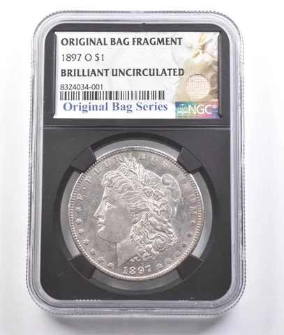 1897-O Morgan Silver Dollar Original Bag Fragment BU NGC *6797