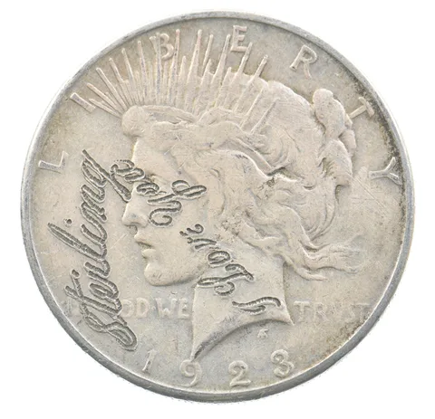1923-S Peace Silver Dollar I Love You Sterling Jeannie Token *5128