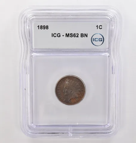 1898 Indian Head Cent MS62 BN ICG Beautiful Tone *4184