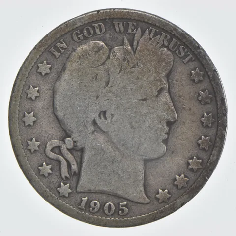 1905-S Barber Half Dollar 90% Silver VG Condition