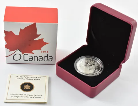 2013 Canada 10 Dollars Silver Canadian Holiday Season W/ OGP a4751