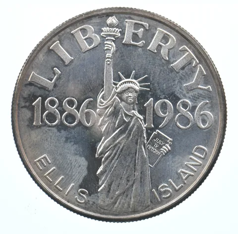 VINTAGE Art Bar/Round 1986 Statue Of Liberty Centennial .999 Silver 1 T Oz *801