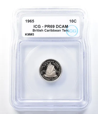 1965 British Caribbean Territories 10 Cents KM#5 PR69 DCAM ICG *8923