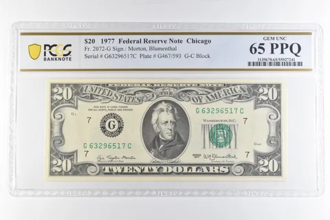 1977 $20 Chicago IL FRN Fr#2072-G Gem Unc 65 PPQ PCGS *6878