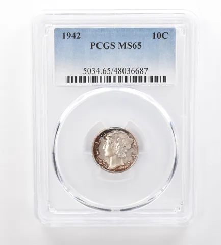 1942 Mercury Dime MS65 PCGS Beautiful Tone *7497