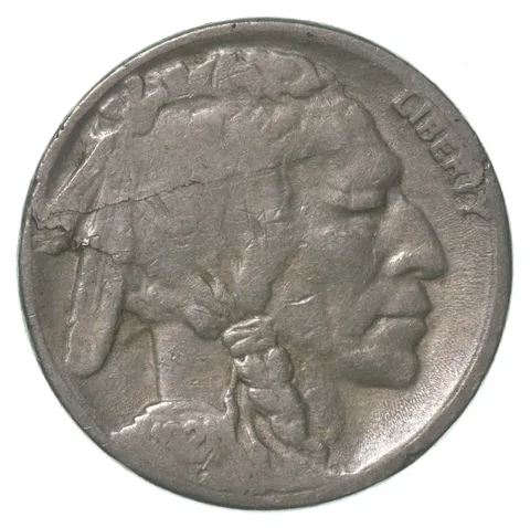 1921-S Indian Head Buffalo Nickel Lamination ERROR a6341