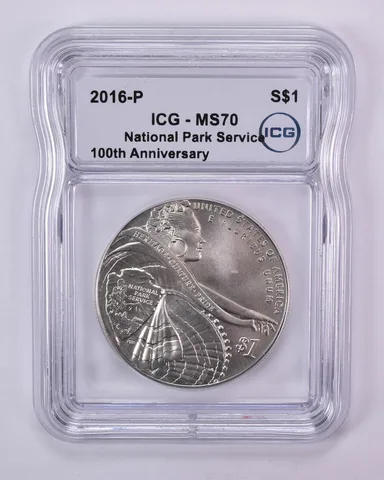 2016-P National Parks Commemorative Silver Dollar MS70 ICG