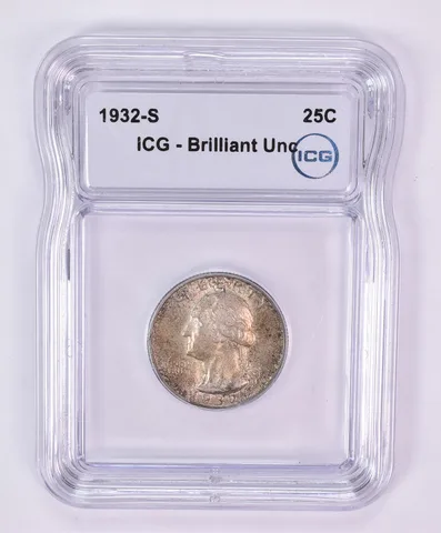 1932-S Washington Quarter BU ICG Beautiful Tone *1199