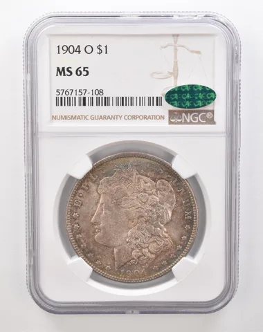1904-O Morgan Silver Dollar MS65 NGC CAC Beautiful Tone a2835
