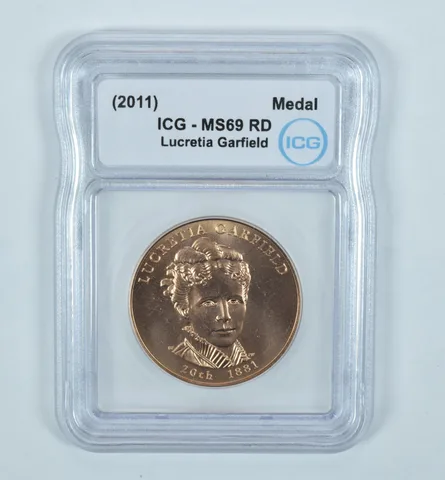 (2011) First Spouse Medal Lucretia Garfield MS69 RD ICG