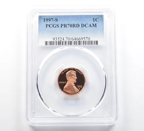 1997-S Lincoln Memorial Cent PR70 RD DCAM PCGS Blue Label