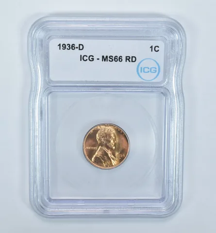 1936-D Lincoln Wheat Cent MS66 RD ICG