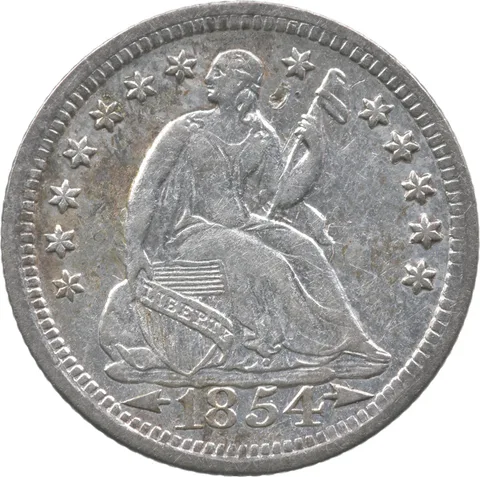 1854 Seated Liberty Half Dime Arrows *5516