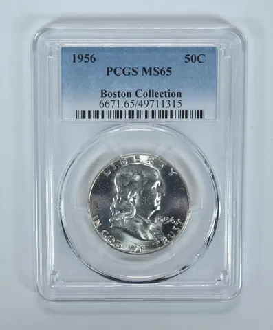 1956 Franklin Half Dollar Boston Collection MS65 PCGS Blue Label
