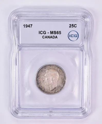 1947 Canada 25 Cents MS65 ICG Beautiful Tone *1177