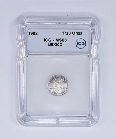 1992 Mo Mexico 1/20 Onza Silver Libertad MS68 ICG *8011