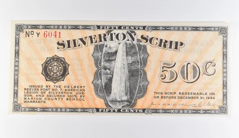 1934 50 Cent Silverton OR Scrip a9761