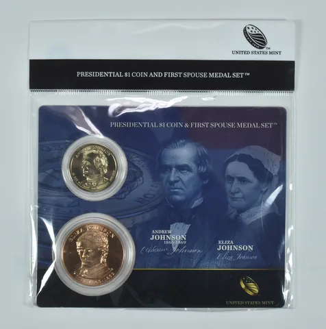2011 Presidential $1 & First Spouse Medal Set - Andrew & Eliza Johnson