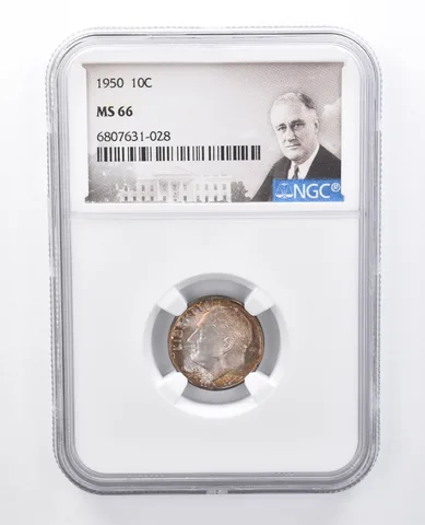 1950 Roosevelt Dime MS66 NGC Beautiful Tone *7920