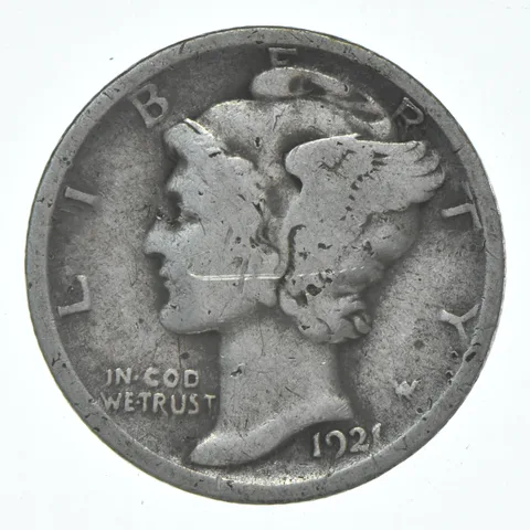 1921 Mercury Dime a6175