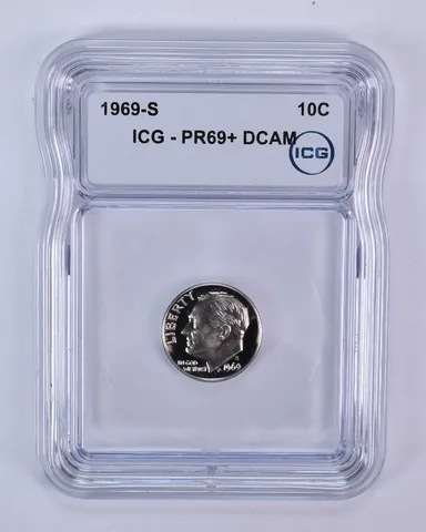 1969-S Roosevelt Dime PR69+ DCAM ICG