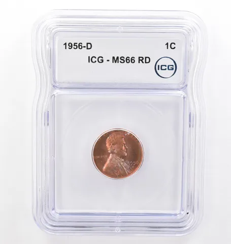 1956-D Lincoln Wheat Cent MS66 RD ICG Beautiful Tone *7729