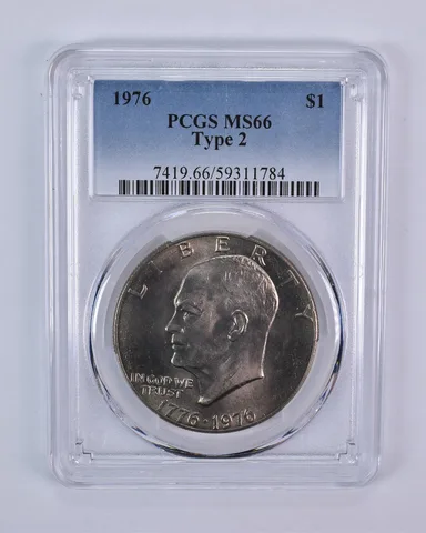 1976 Eisenhower $1 Type 2 MS66 PCGS Blue Label