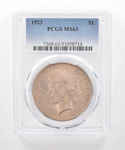 1923 Peace Silver Dollar MS63 PCGS Beautiful Tone *1961