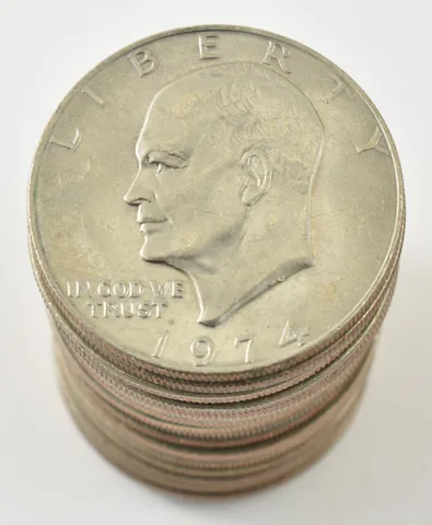 (20) 1974-P AU/BU/Unc Eisenhower Ike Dollar Clad Roll Lot