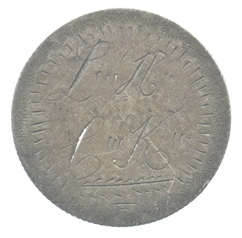 1853 Arrows Seated Liberty Quarter Love Token Victorian L H CK *5535