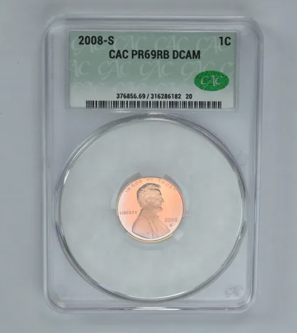 2008-S Lincoln Memorial Cent PR69 RB DCAM CAC CACg Beautiful Tone *1010