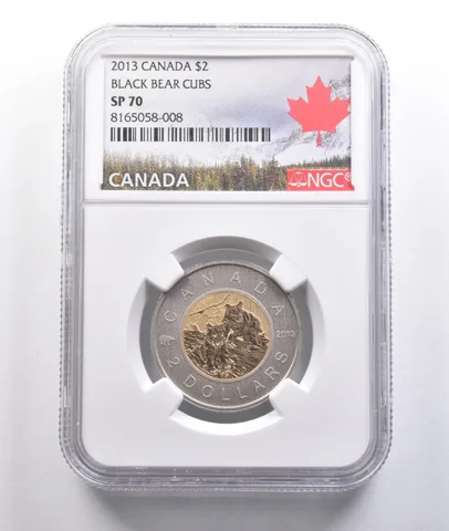2013 Canada 2 Dollars Black Bear Cubs SP70 NGC *6894