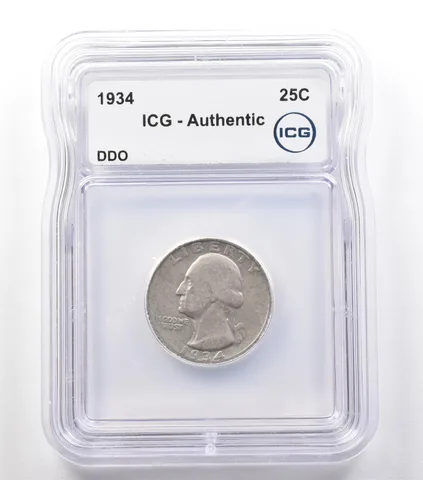 1934 Washington Quarter Mint Error DDO Authentic ICG *2441