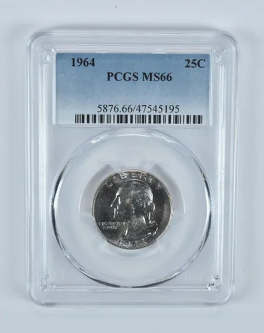 MS66 1964 Washington Quarter PCGS Beautifully Toned a7537
