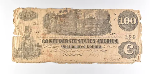 1862 $100 Confederate States Of America T-40 Large Note a8623