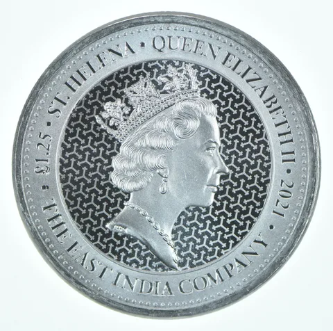 Random Date St Helena 1.25 Pound 1.25 Oz Silver Guinea East India Company