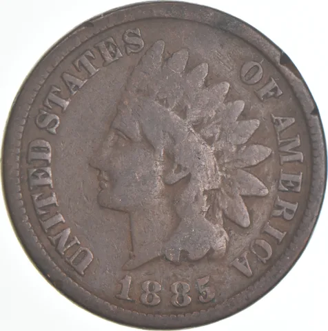 1885 Indian Head Cent AC Average Circ