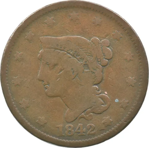 1842 Liberty Head Large Cent Cxnt Brothel Token *3240